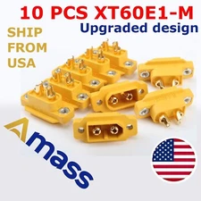 10 Pcs Amass XT60E-M Mountable XT60 Male Plug Connector RC Models Multicopter