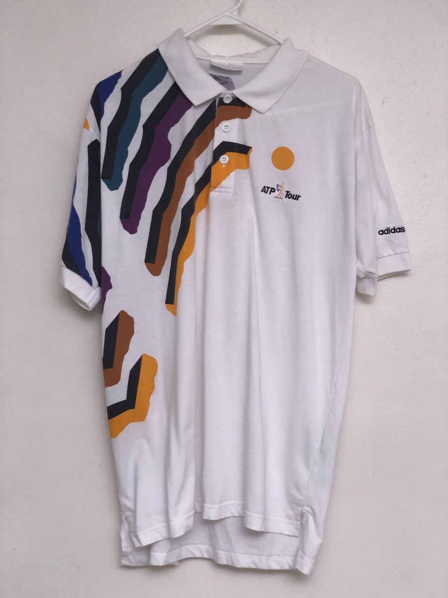 ADIDAS ATP TOUR TENNIS SKIPPY VINTAGE SHIRT POLO MAGLIA ADIDAS ATP TOUR TENNIS SKIPPY VINTAGE SHIRT POLO MAGLIA