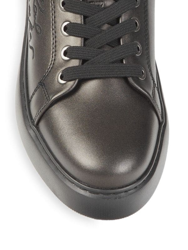 Karl Lagerfeld Paris Sneaker Mens 11 Gray Leather Logo 