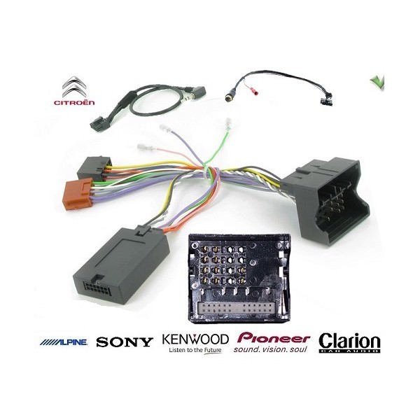 Adaptateur volant pour installer autoradio Clarion sur Citroen C8 avec radars