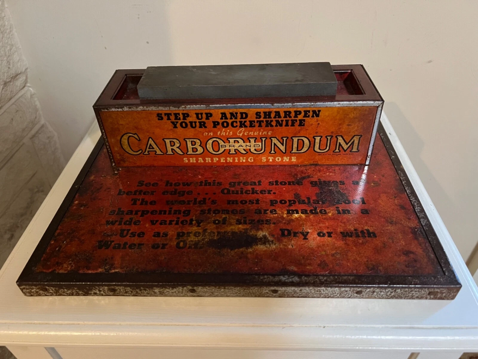Carborundum Sharpening Stone Counter Display