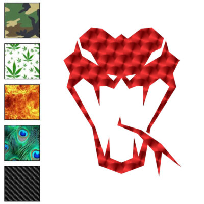 Snake Head Fangs, Vinyl Decal Sticker, 40 Patterns & 3 Sizes