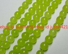 8mm Green Peridot Gemstone Round Loose Beads 15" Strand AAA