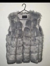 Parisian Grey Fur Gilet Ladies Waistcoat Uk 14