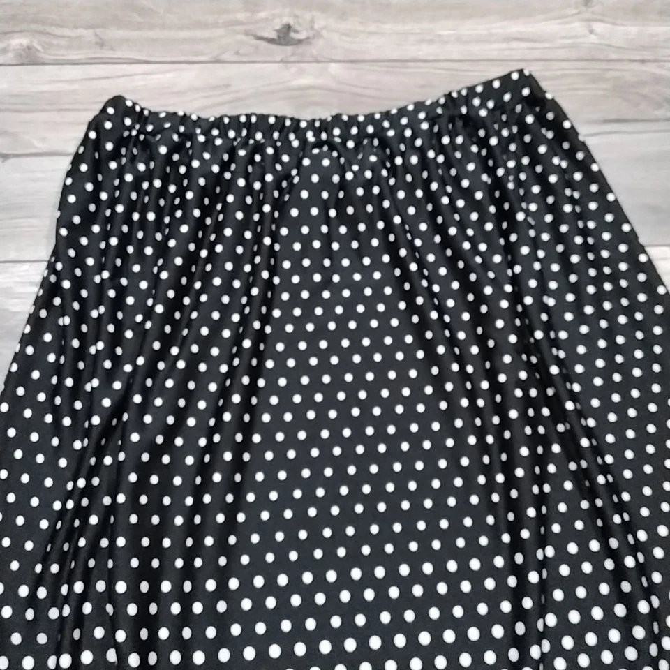 Christopher Banks Medium Midi Skirt 32" Waist Polka Dot Black White Work Office - Image 3 of 4