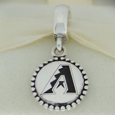 Authentic Pandora USB791169-G001 Arizona Diamondbacks Baseball Silver Bead Charm