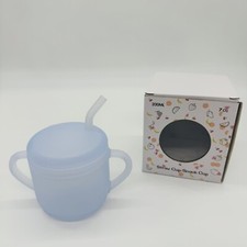 Toddler Cup Silicone Sippy Cup with Straw Snack Lid Anti Slip Handle Cups