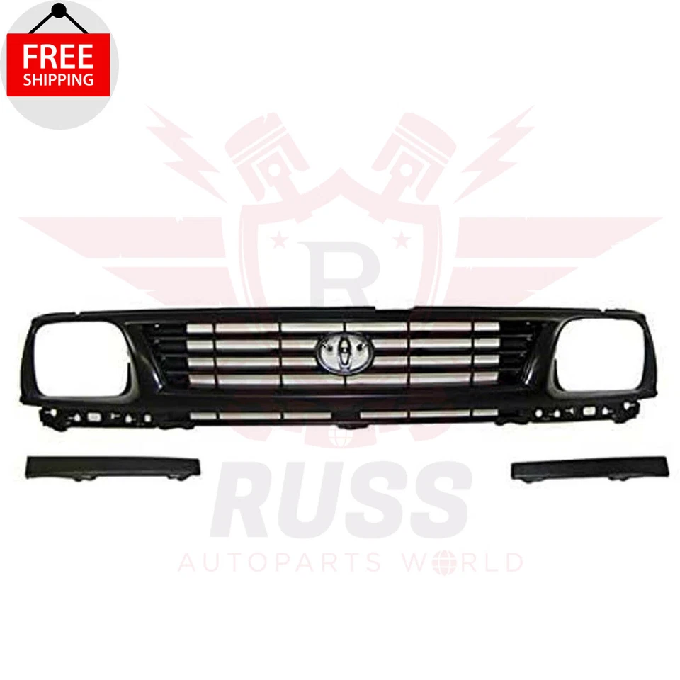 New Front Grille & Bumper Filler Left Right 3PC Fits 1995-1996 TOYOTA TACOMA 2WD Foto 2 de 4