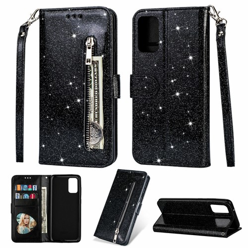 Glitter Wallet Phone Case For Samsung S8 S9 S10 S20 S21 A30 A50 A11 A70 Note 20 - Picture 10 of 17