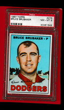 1967 topps baseball # 276 Bruce Brubaker Dodgers psa 8
