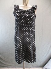 Unbranded Size M Womens Polka Dot Round Ruffle Neck Sleeveless Midi Dress 332