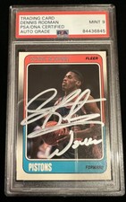 Autographed Dennis Rodman Signed 1988 Fleer Worm Insc PSA/DNA Signature Graded 9