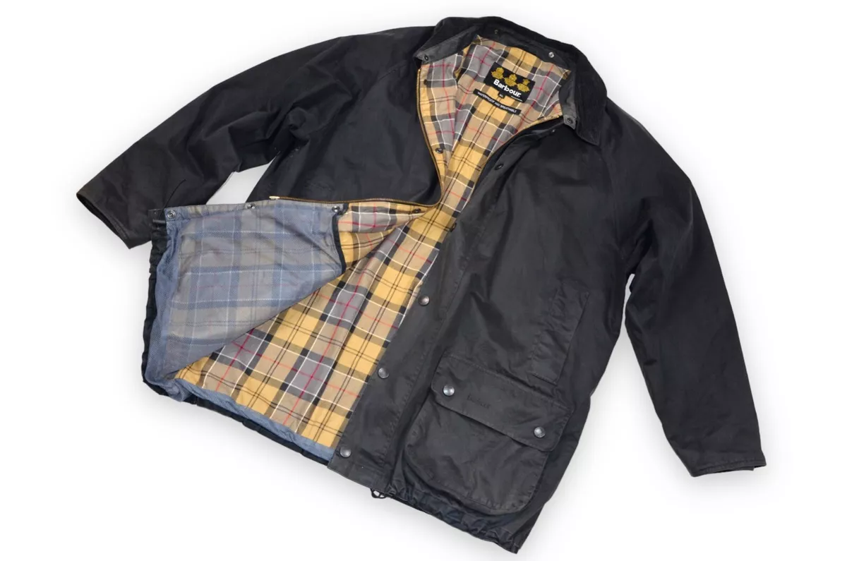 Men's Barbour Lightweight Beaufort Jacket Black England A887 Size XL