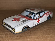 Vintage Japan Tin Litho Ambulance Friction Toy Car Lot 23tt 