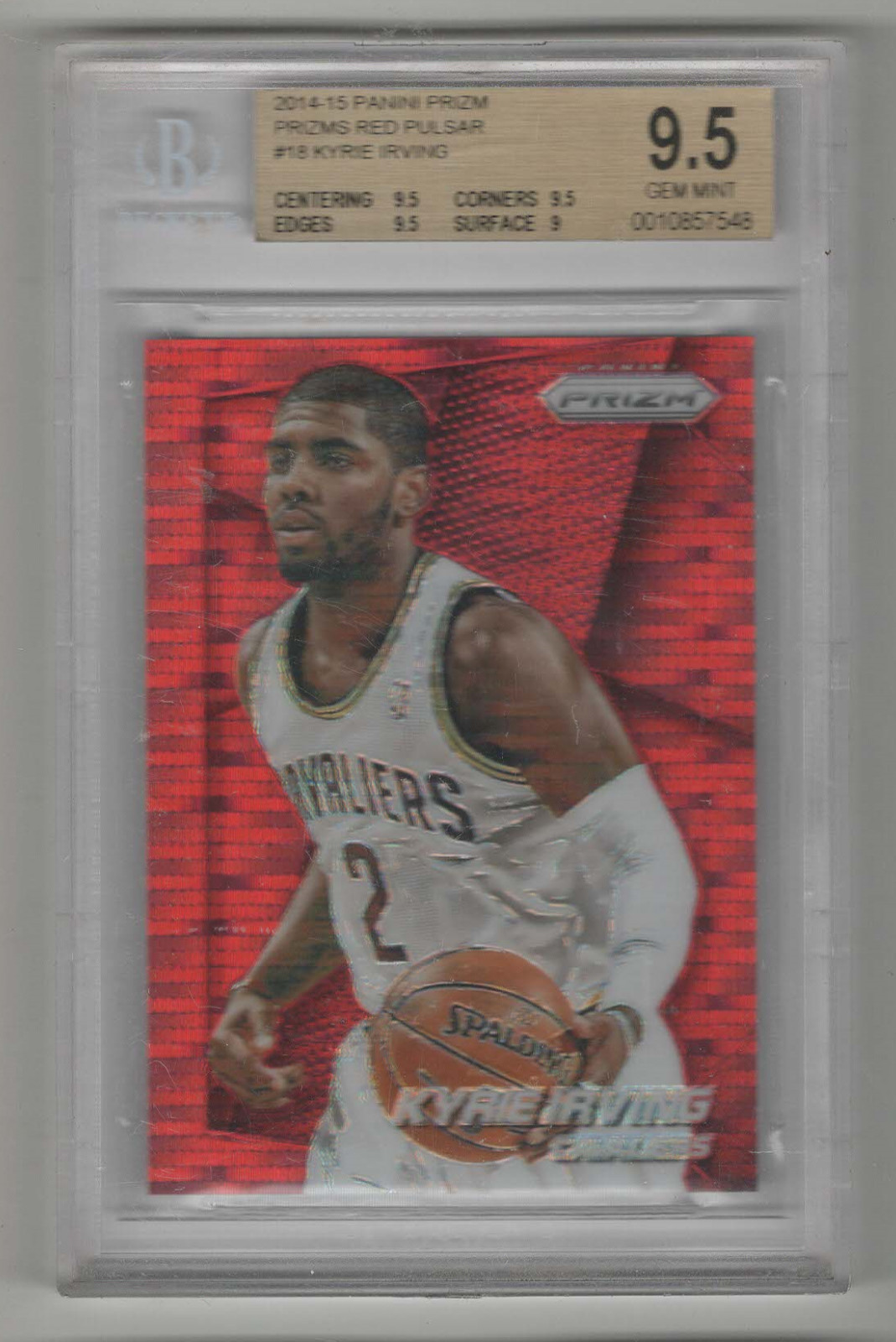 KYRIE IRVING 2014-15 PANINI PRIZM RED PULSAR PRIZM #/25 15/25 BGS 9.5