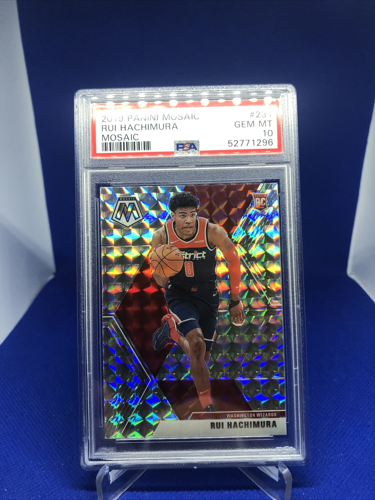 2019-20 Panini Mosaic Silver Prizm Mosaic Rui Hachimura #231 Rookie RC PSA 10