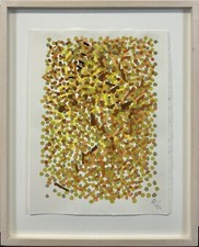 Original 1996 Andrew Forge “Branch” Abstract Dots Watercolor & Gouache Signed