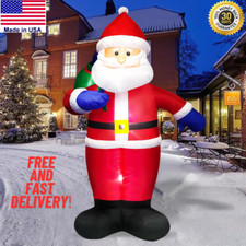 5FT Christmas Inflatable Santa Outdoor Decorations with Gift Bag Built-in LED