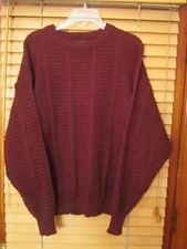 Vintage 1988 Saturdays Men's XL Acrylic Knit Maroon Sweater EUC