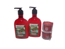 Bath and Body Works Frosted Cranberry Nourishing Soap w Red Apple Wreath Candle