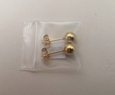 Gold plated Ball Stud Earrings Women Stainless Steel 6mm