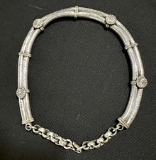 Vintage Traditional Indian Silver Choker Necklace 16.5" 164 gr