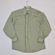 Mens Geoffrey Beene Green Button Down Shirt Size L Large EUC