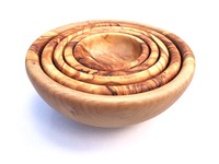 5Er Set Schalen Rund, SchüSsel, SchäLchen, Holzschale Handgemacht Aus Olivenholz