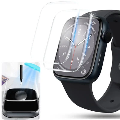 2 Pcs Tempered Glass Screen Protector for Apple Watch Series 10 9 8 7 6 5 4 3 2