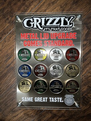 grizzly chewing tobacco amazon price usa Grizzly Metal Lid Multipurpose Display Snuff Chewing Tobacco Memorabilia 24  Lids