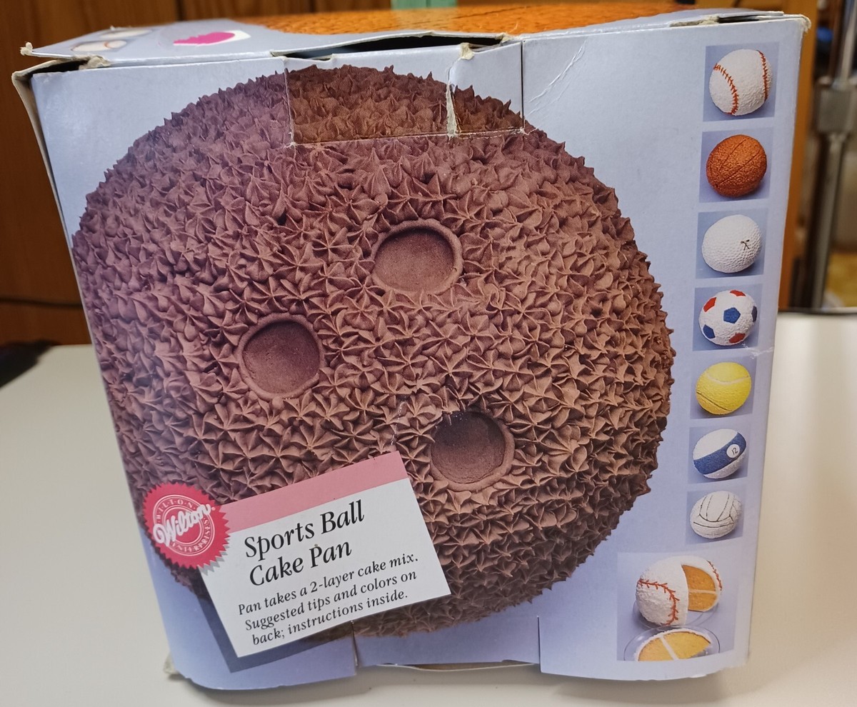 WILTON 3-D 6” SPORTS BALL ALUMINUM CAKE PAN SET soccer baseball golf  bowling bas