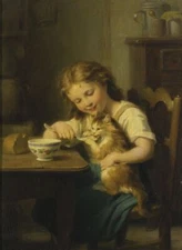 Oil Painting repro Fritz Zuber-Bühler My Best Friend