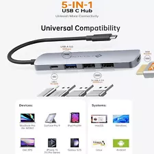 USB C Hub 4K HDMI Adapter for MacBook Pro/Air USB C Multiport Adapter