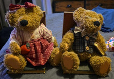 Vintage 80s Teddy Bear Bookends Bears Are Removable DAMAGED