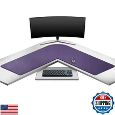 Mydours L-Shape Desk Mat, 46" x 46" x 16" Extra Large PU Leather Desk Pad Blo