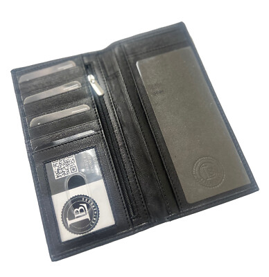 Portafoglio Assegni Porta Assegni In Pelle Vacchetta - Custodia Lunga Con Protezione RFID, 4 Scomparti Carte Custodia Libretto Assegni - copertina