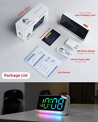 LED Digital Clock for Bedroom Super Loud Alarm Clock for Heavy Sleepers Adult... - Picture 5 of 8