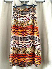 Vintage 80s 90s PHOOL Indian Maxi SKIRT Animal Leopard Safari Print Masai 14