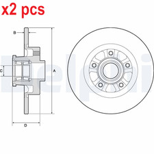 X2 PCS L&R SIDES BRAKE DISC BG9190RSC