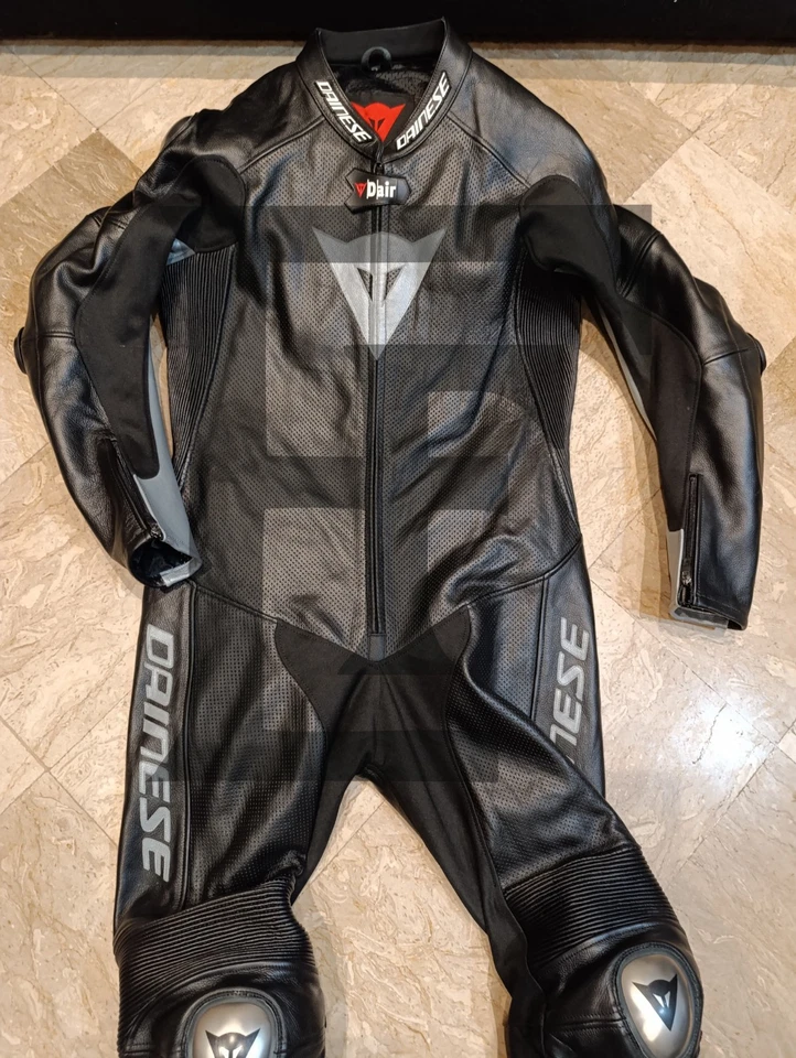 Traje de cuero para montar en motocicleta hecho a medida CE armadura moto traje de carreras Foto 4 de 4