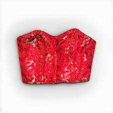 Victoria secret Vintage 1999 Red And Gold Satin corset Top