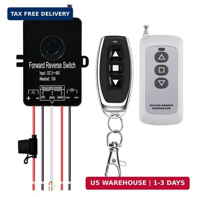 Waterproof Forward Reverse Remote Control Switch up to 168 FT,DC 5V to 48V /10A,