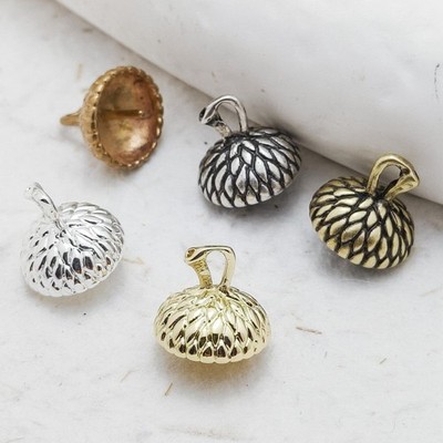 One Piece Premium Plated Casted Brass Finding - Bead Cap 12x11.5mm (4924C-12)