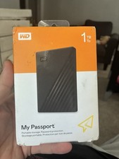 WD My Passport 1TB Portable External HDD Black, Hardware Encryption, Backup