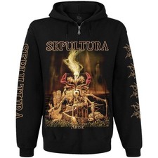 Sepultura "Arise" Hoodie Zip Up Sweatshirt Black cavaliera slayer