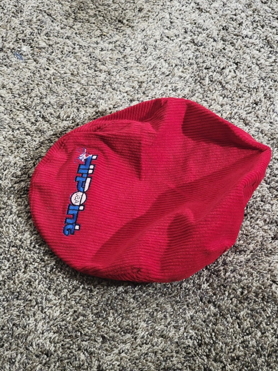 California Headwear HHP USA Int Corduroy Flat Cap Adult One Size Adjustable Red View 2