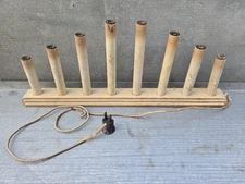 Vintage Wooden Base 8 Light Candolier