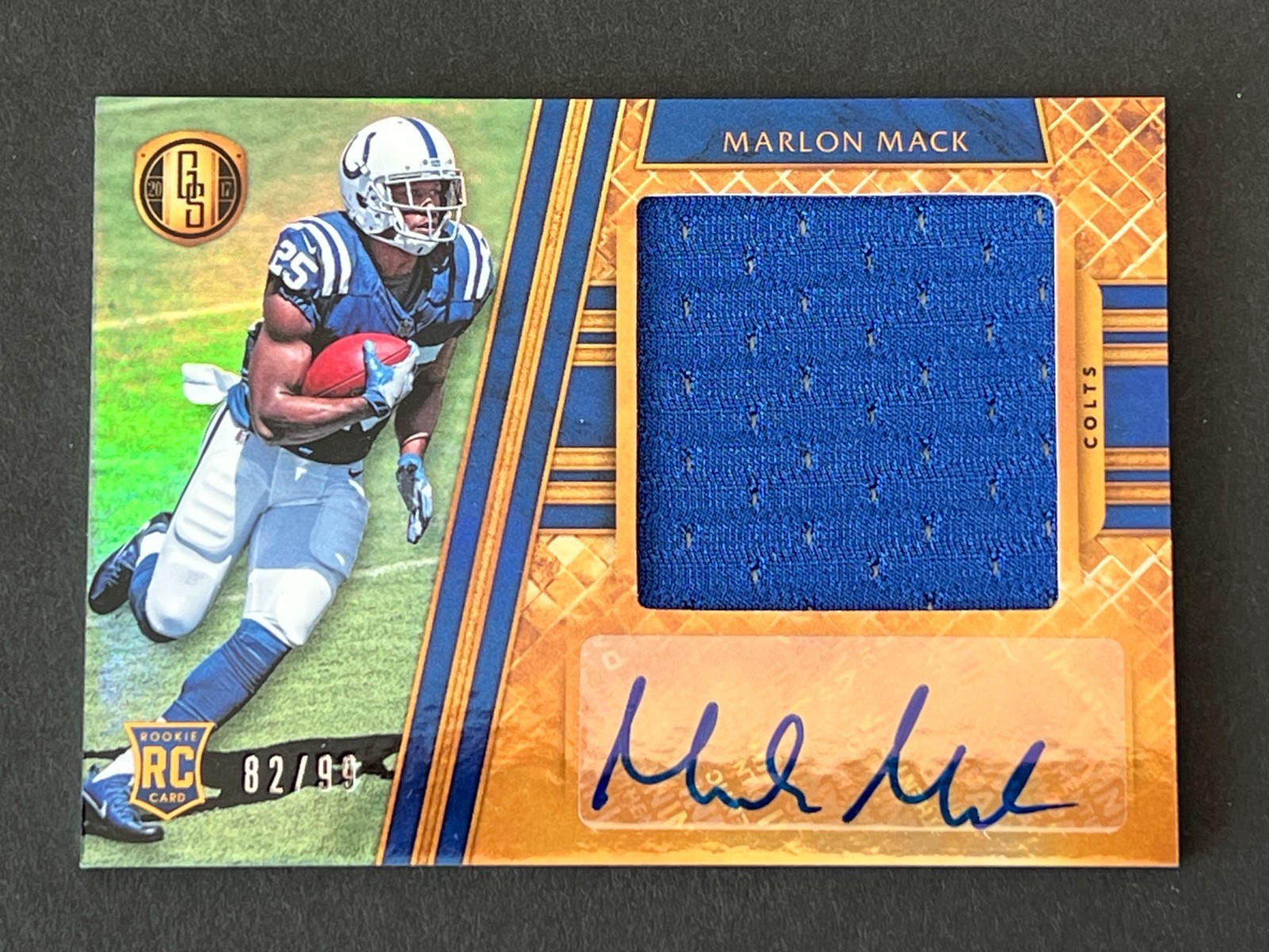 Marlon Mack 2017  Gold Standard RC Jersey Auto #ed 82/99