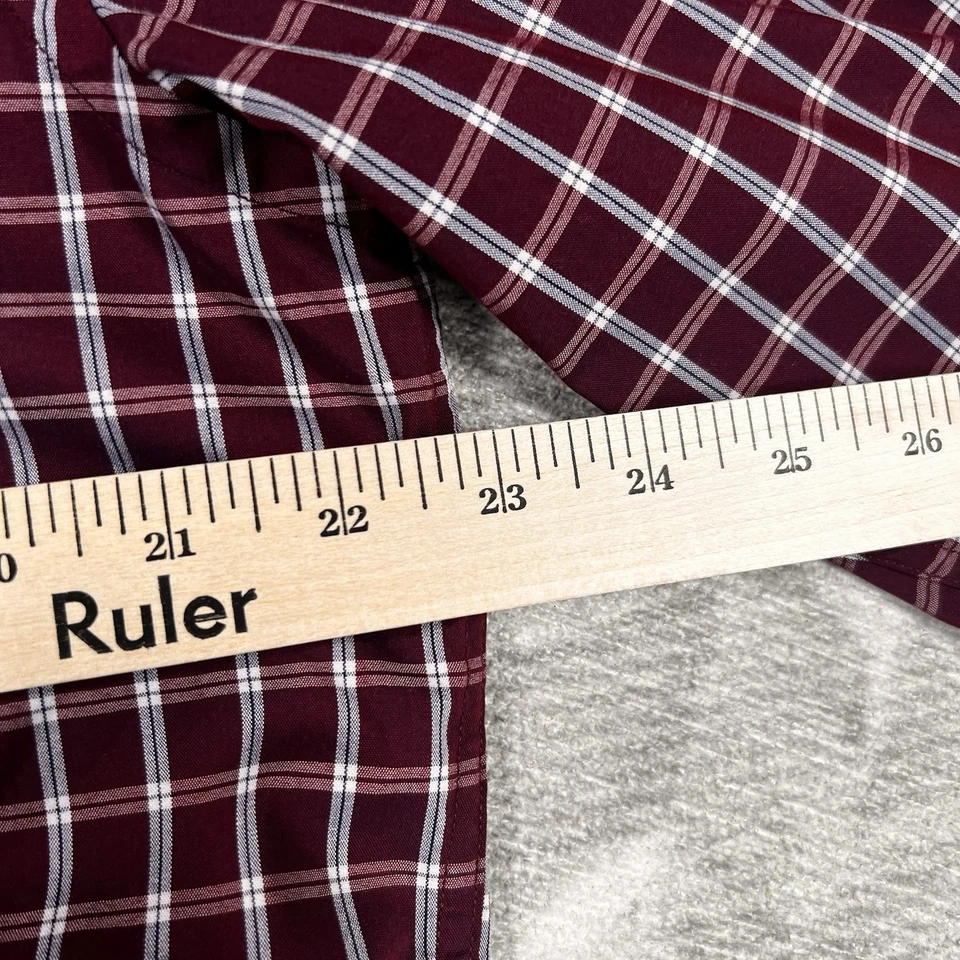 Lucky Brand Tailored Fit Dress Shirt Men's 16-16.5 34/35 Large Red Long Sleeve - Image 3 of 4