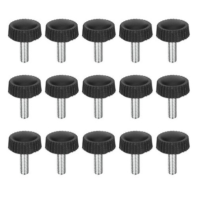 uxcell 25Pcs M4-0.7x12mm Threaded Knurled Thumb Screws, Zinc Plated M4x12mm 